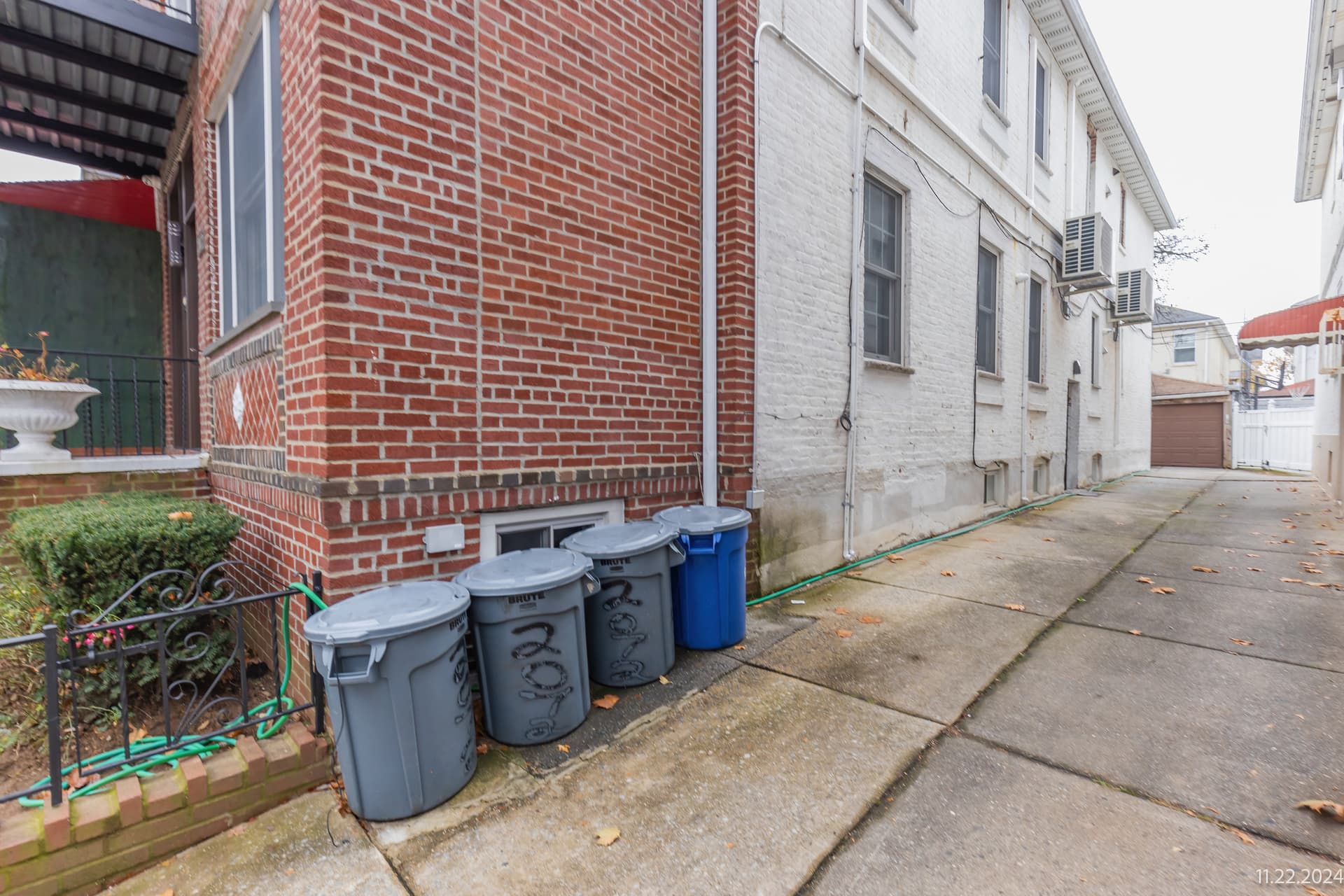 Property boundary and perimeter detail inspection captured for an OpenDoors360 pre-construction survey in New York City.